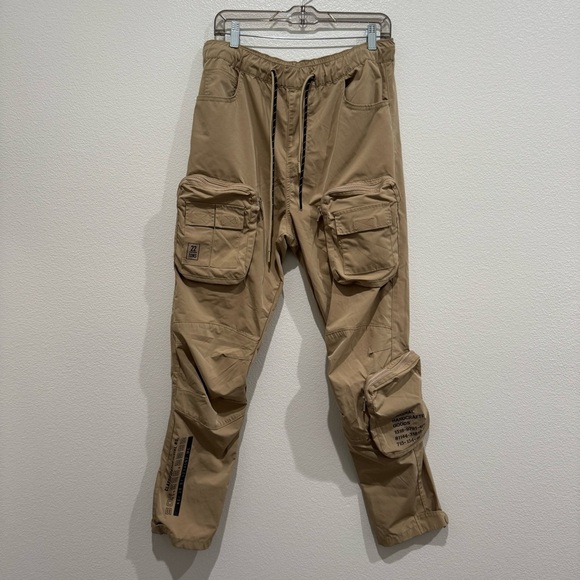 Smoke Rise Printed Nylon Utility Pants Khaki Size L Gorpcore Streetwear Cargo - Picture 4 of 11